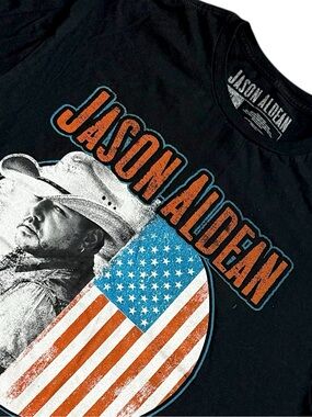 Jason Aldean Rock N Roll Cowboy Tour 2022 Graphic Tee XL Black Concert Shirt